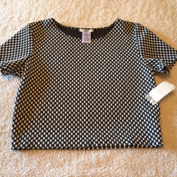 Bar III Tops - 🍍NWT Bar III Crop Top Black & White checkered M